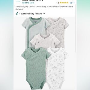Simple Joys by Carter's unisex-baby 5-pack Side Snap Short-sleeve Bodysuit